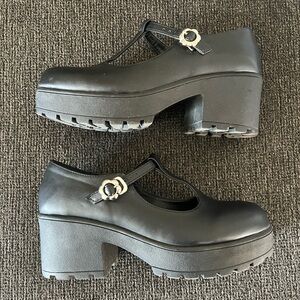 Chunky Block Platform Heels